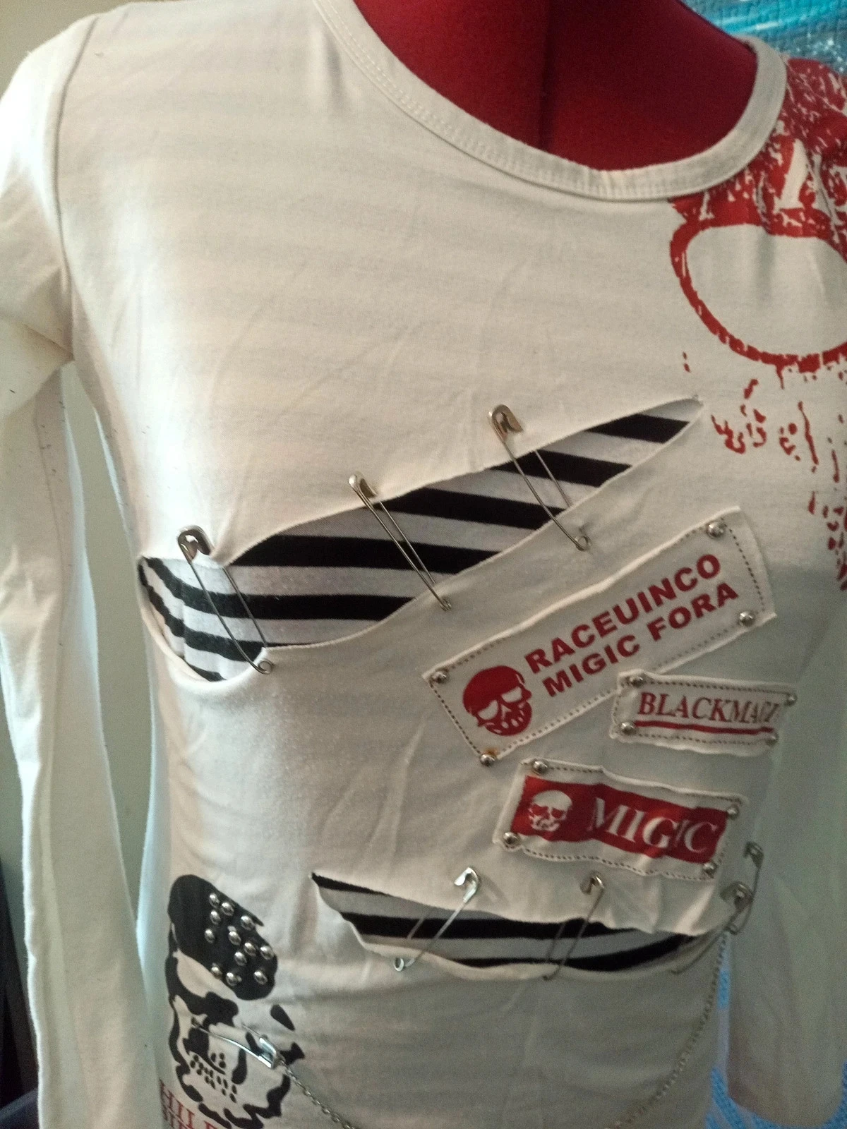 T-shirt Manches Longues Style Punk / Rock Alternatif – photo 2